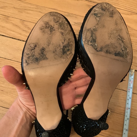 Zara - Heels with small gold spikes and mesh round toe - size 8 - Picture 10 of 11